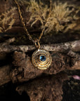 Blue Topaz Orb Pendant in Gold