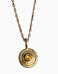 Gold Gemstone Orb Pendant