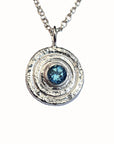 Blue Topaz Gemstone Orb Pendant