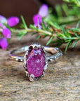 Solitary Ruby Goddess Ring