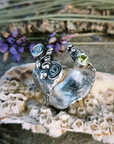 Blue Topaz & Peridot Adjustable Mermaid Ring