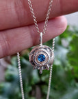 Blue Topaz/Peridot Celestial Eye Pendant