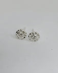 Pair of silver stud earrings, set with a faceted gemstone, bohemian inspired, pagan, irish design, belfast city