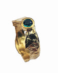 Gold & Emerald Thin Band Faerie Tale Ring