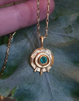 Irish Made Gold & Emerald Celestial Eye Pendant