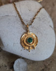 Irish Made Gold & Emerald Celestial Eye Pendant