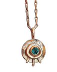 Gold Emerald Celestial Eye Pendant