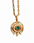 Gold Emerald Celestial Eye Pendant