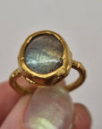 Labradorite Visionary Ring 18ct Yellow Gold Plated