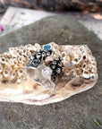 Blue Topaz/Aqua & CZ Adjustable Mermaid Ring