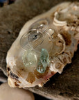 Mermaid Tears Hoop Earrings in Raw Aquamarine