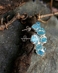 Triple Raw Blue Apatite Earrings