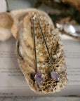Raw Amethyst Drop Earrings