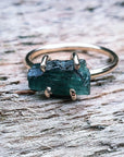 Raw Green Apatite Ring