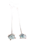 Raw Aquamarine Drop Earrings