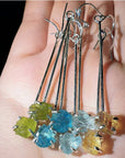 Raw Aquamarine Drop Earrings