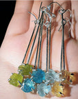 Raw Peridot Drop Earrings