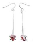 Raw Garnet Drop Earrings