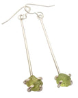 Raw Peridot Drop Earrings