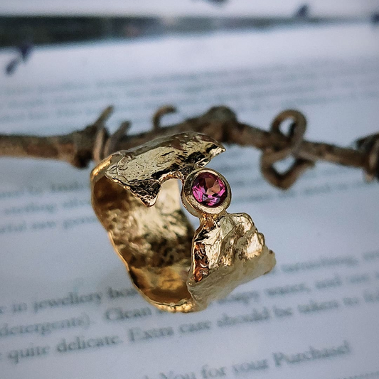 Pink Topaz & Gold Faerie Tale Ring