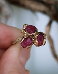 Ready to Wear Ruby Cluster Gold Ring