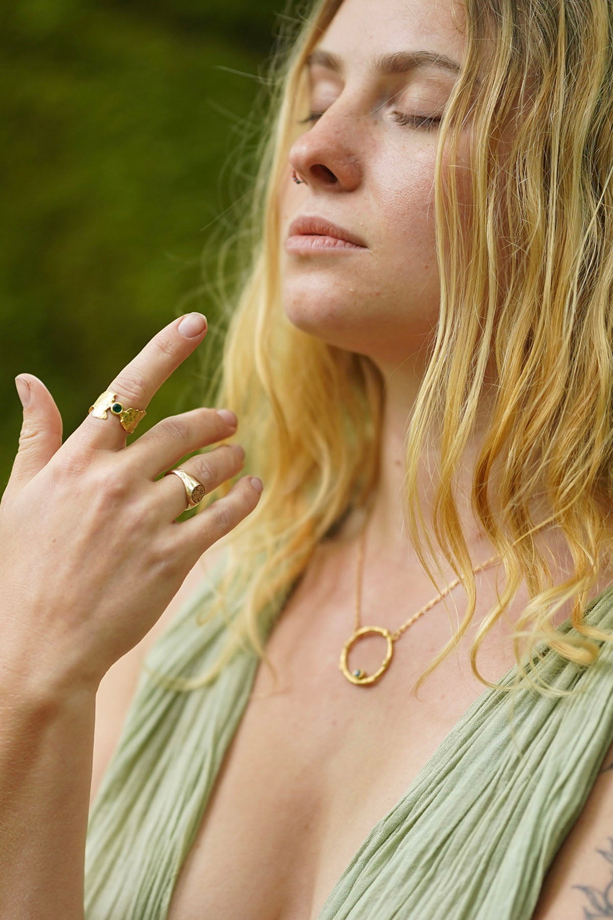 Emerald & Gold Faerie Tale Ring