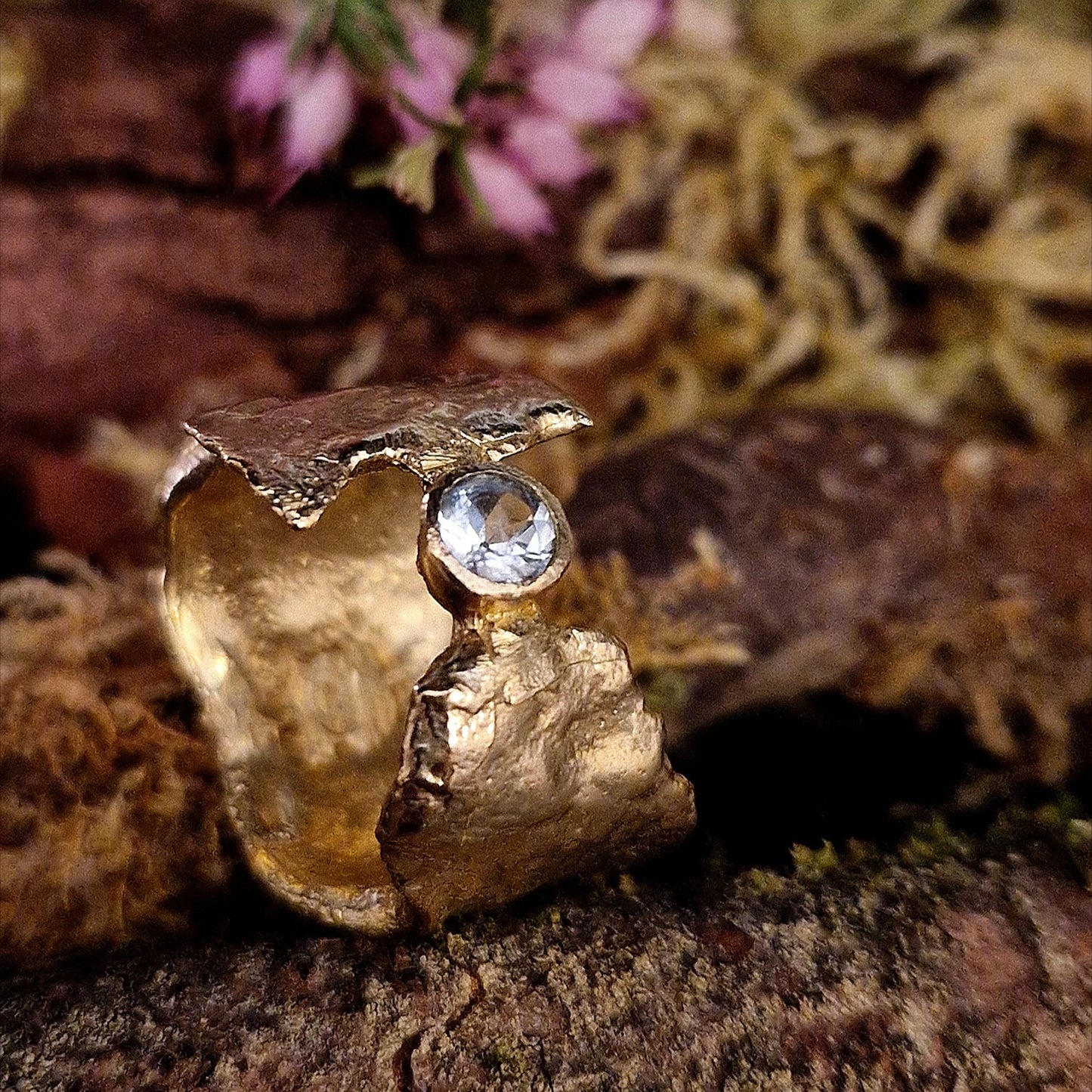 Blue Topaz & Gold Faerie Tale Ring - Ready to Wear