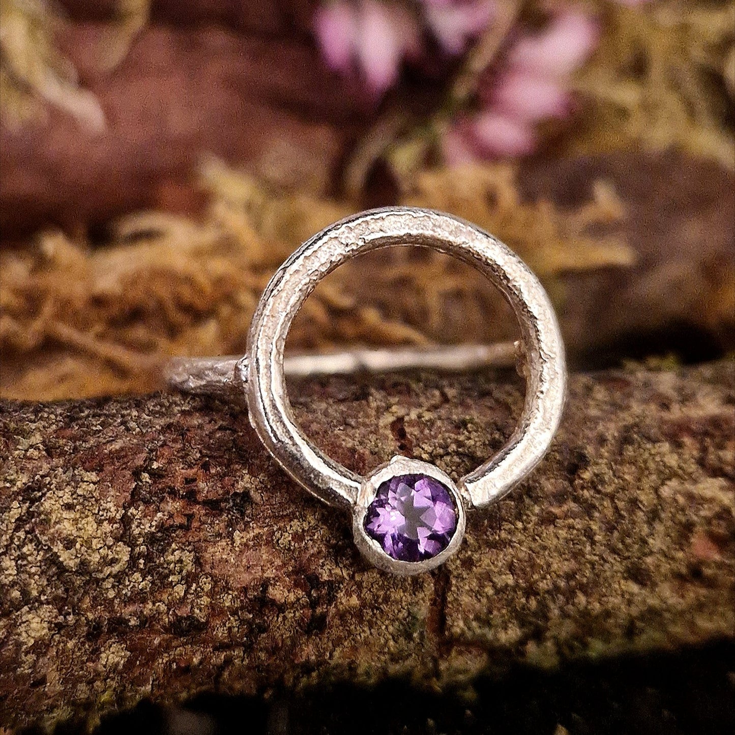 Amethyst Circle of Light Ring - Ready to Wear