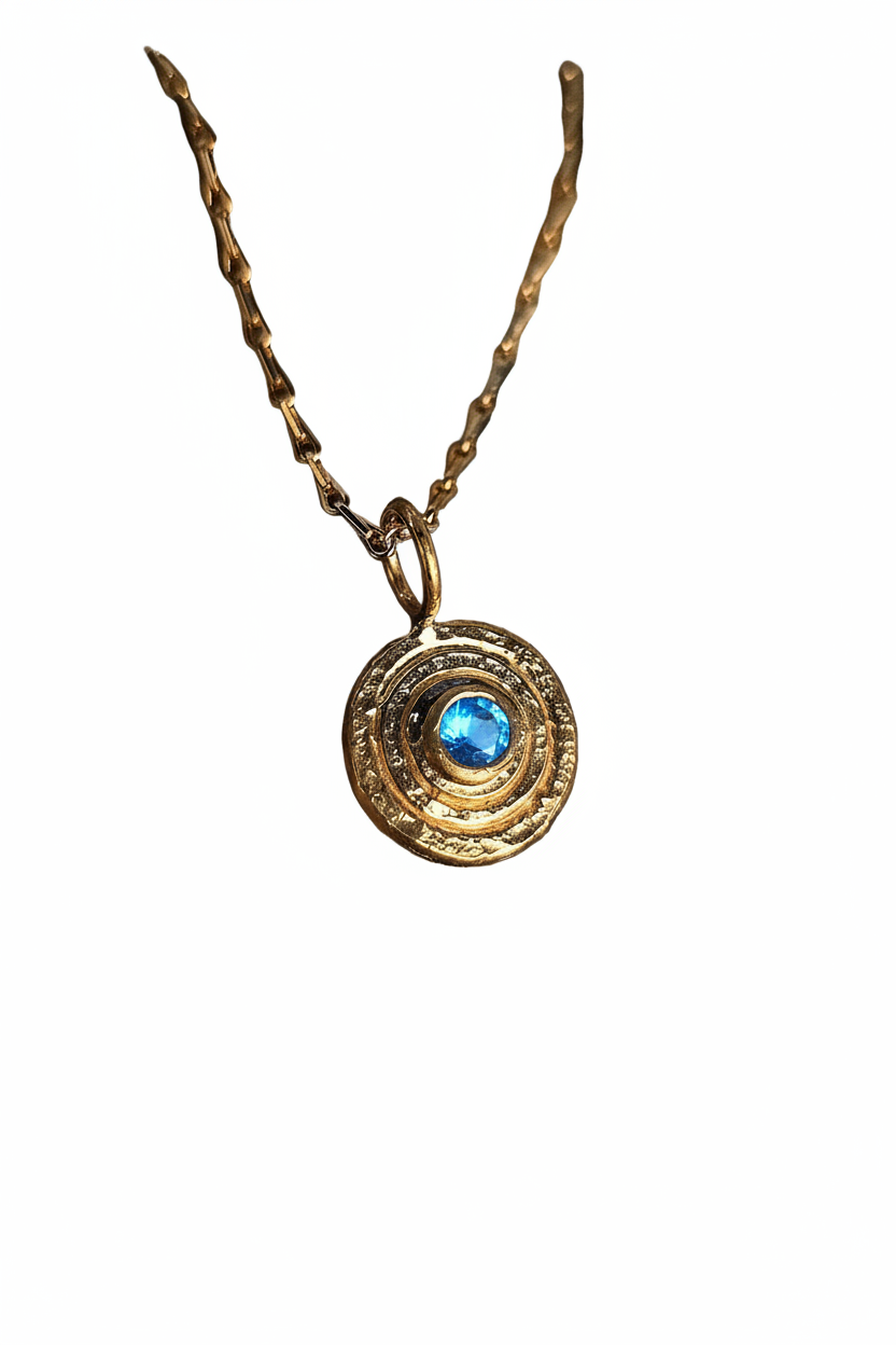 Gold Gemstone Orb Pendant
