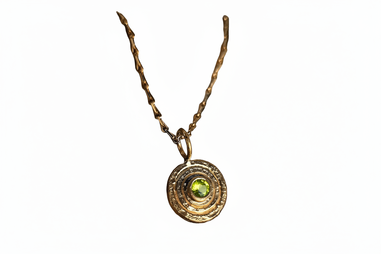 Gold Gemstone Orb Pendant