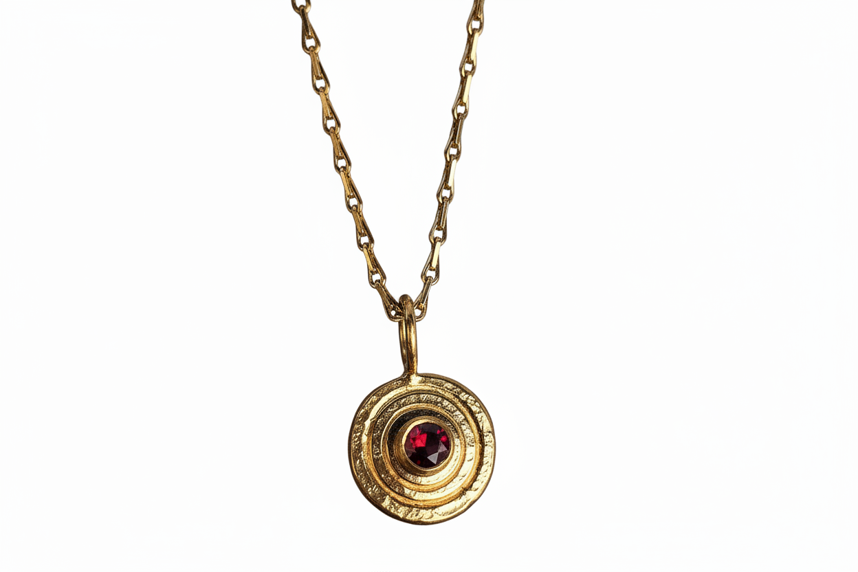 Gold Gemstone Orb Pendant