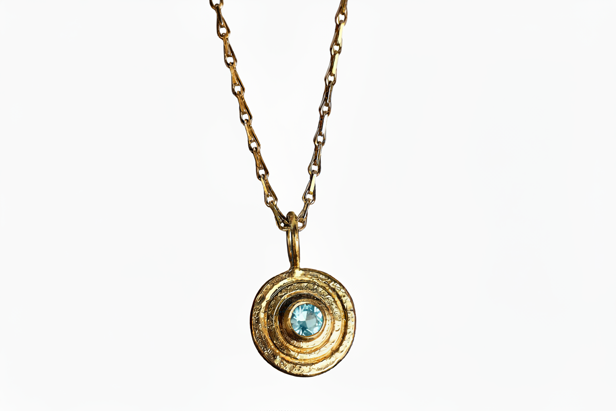 Gold Gemstone Orb Pendant