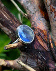 Labradorite Gemstone Ring handmade by Caroline Stokesberry-Lee in Belfast