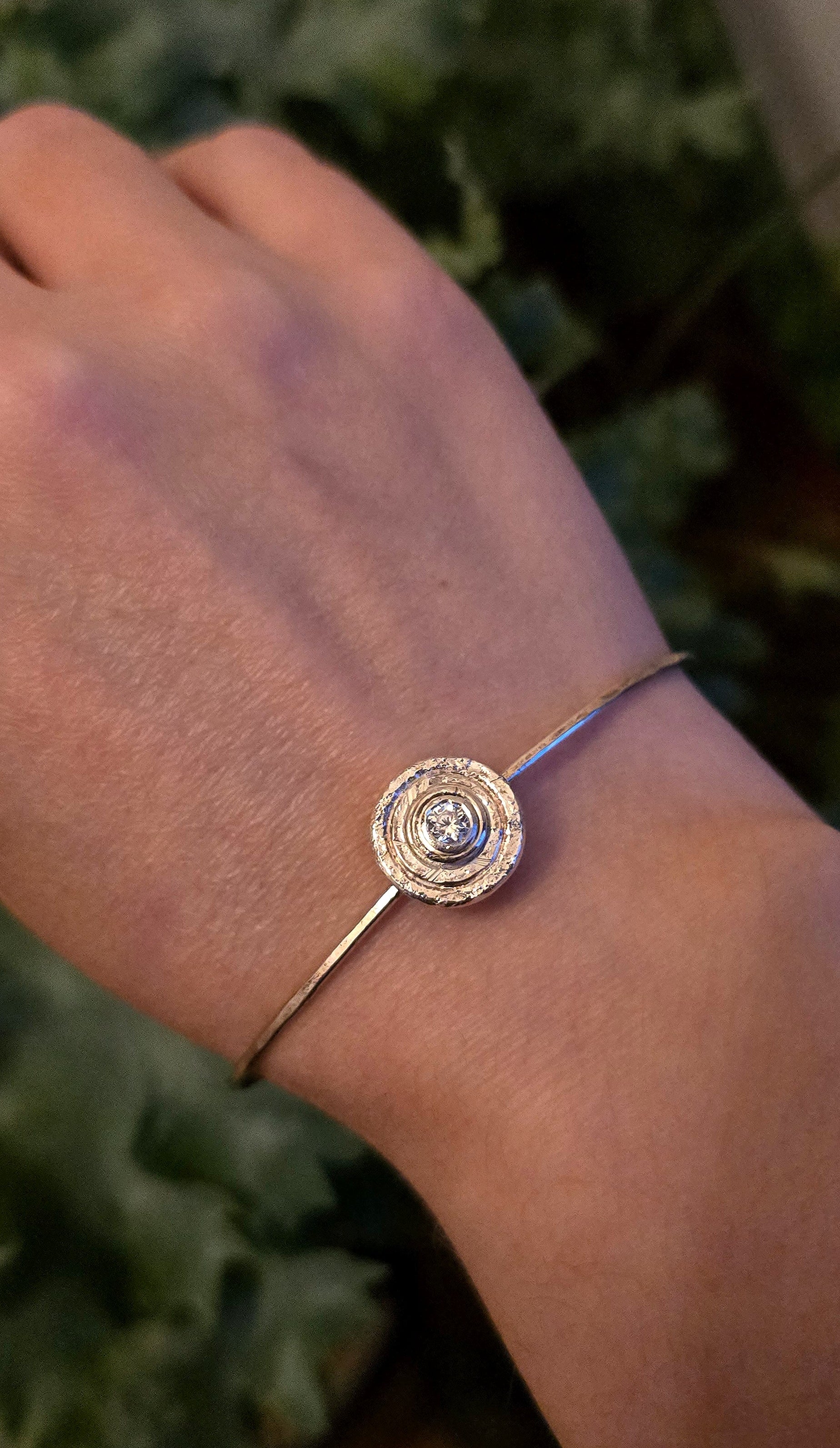 Unique Bangle in sterling silver and cubic zirconia