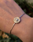 Orb stacking bangle in sterling silver and cubic zirconia