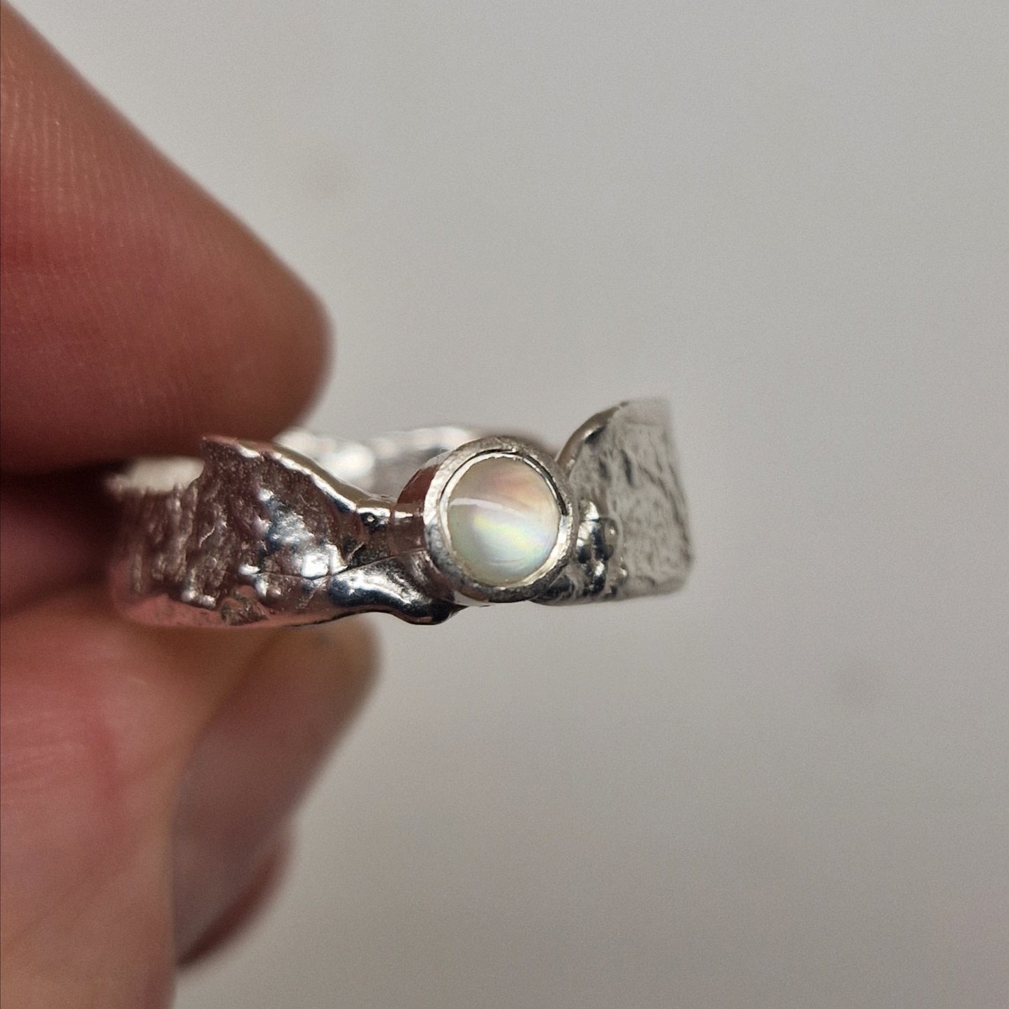 Mother of Pearl Thin Band Faerie Tale Ring