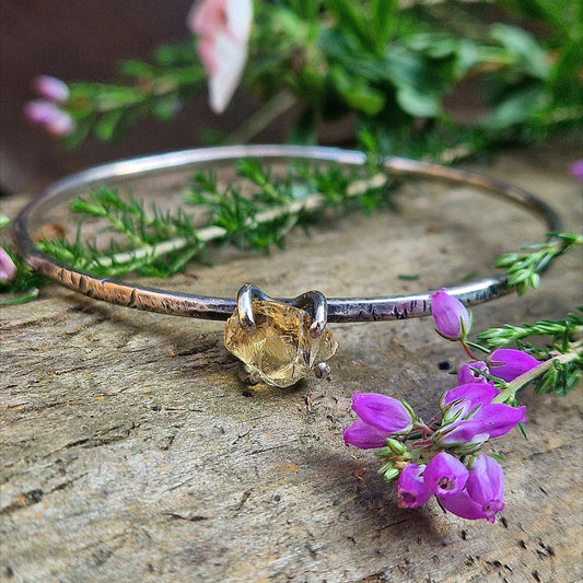 Raw Citrine Rock Bangle - Ready to Wear