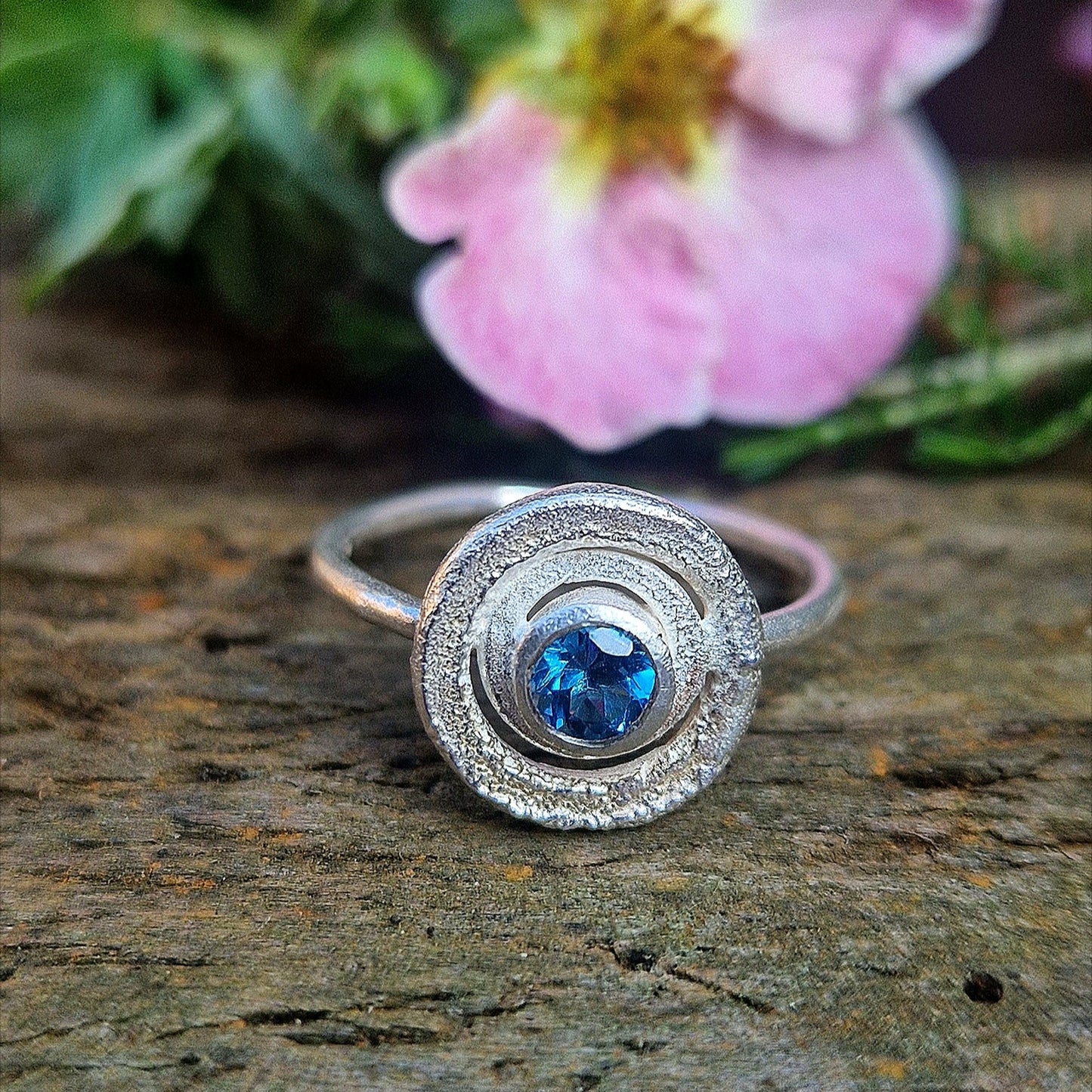 Blue Topaz Planetary Ring - Ready to Wear