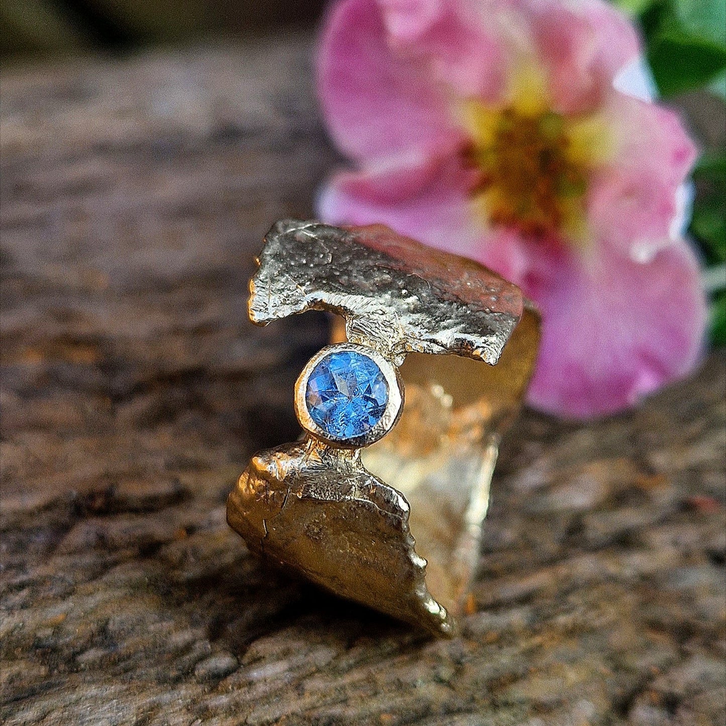 Blue Topaz & Gold Faerie Tale Ring - Ready to Wear