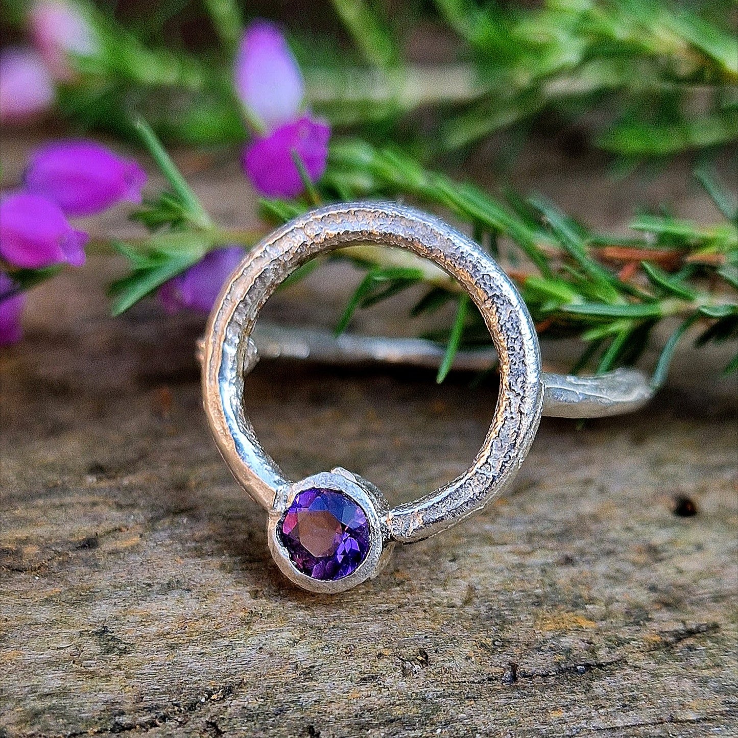 Amethyst Circle of Light Ring - Ready to Wear