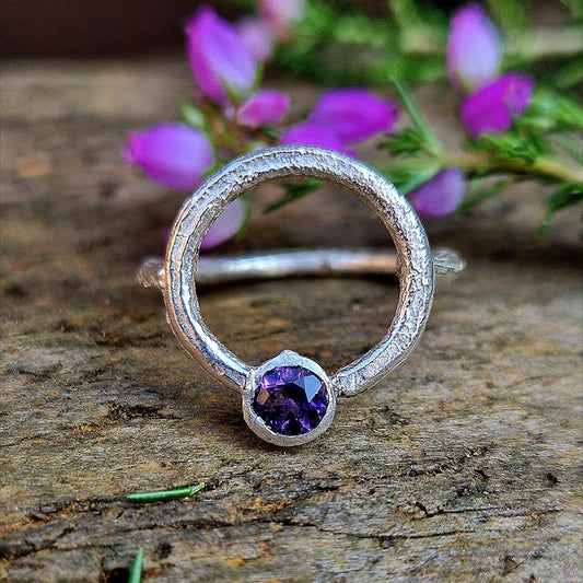 Amethyst Circle of Light Ring - Ready to Wear