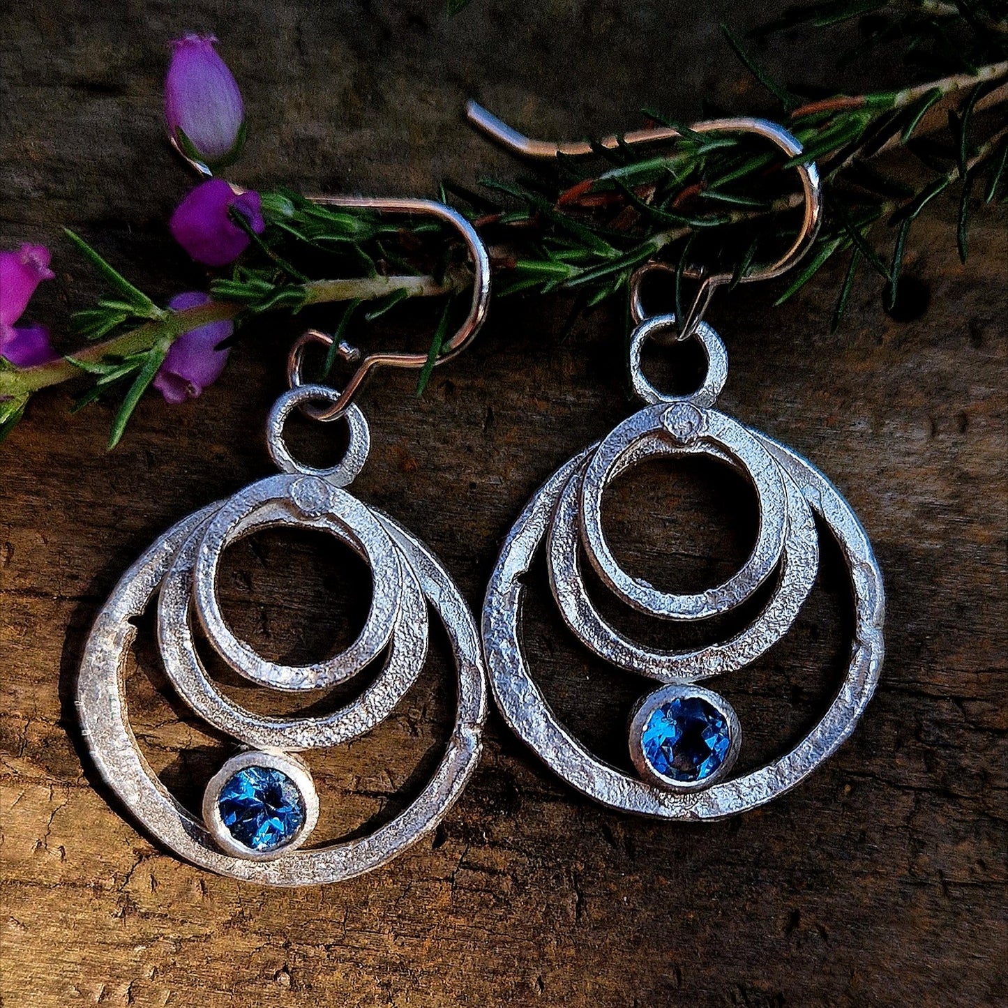 Blue Topaz Rays of Light Earrings - Ready to Wear