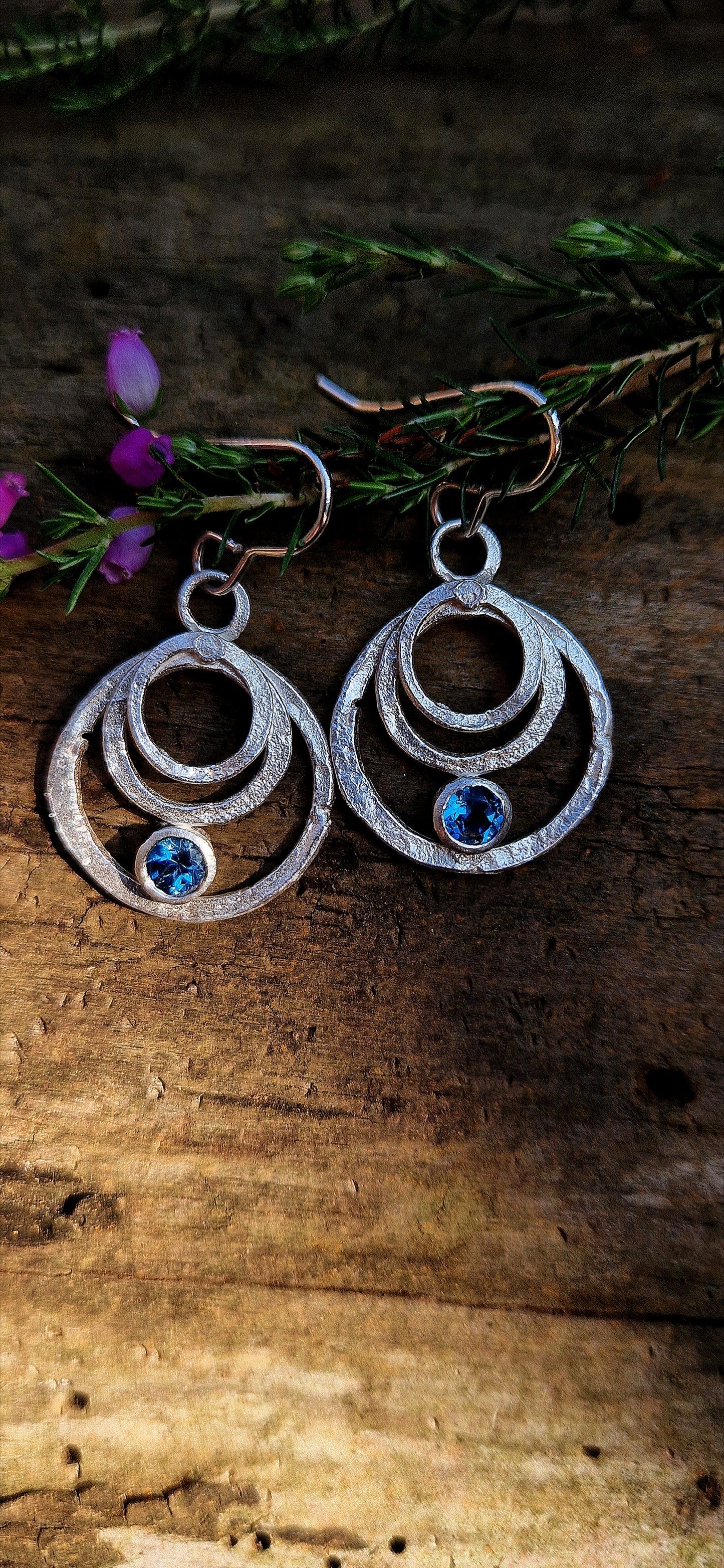 Blue Topaz Rays of Light Earrings - Ready to Wear