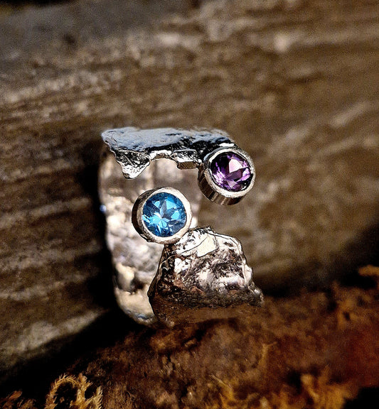 Ready to Wear Amethyst & Blue Topaz Faerie Tale Ring