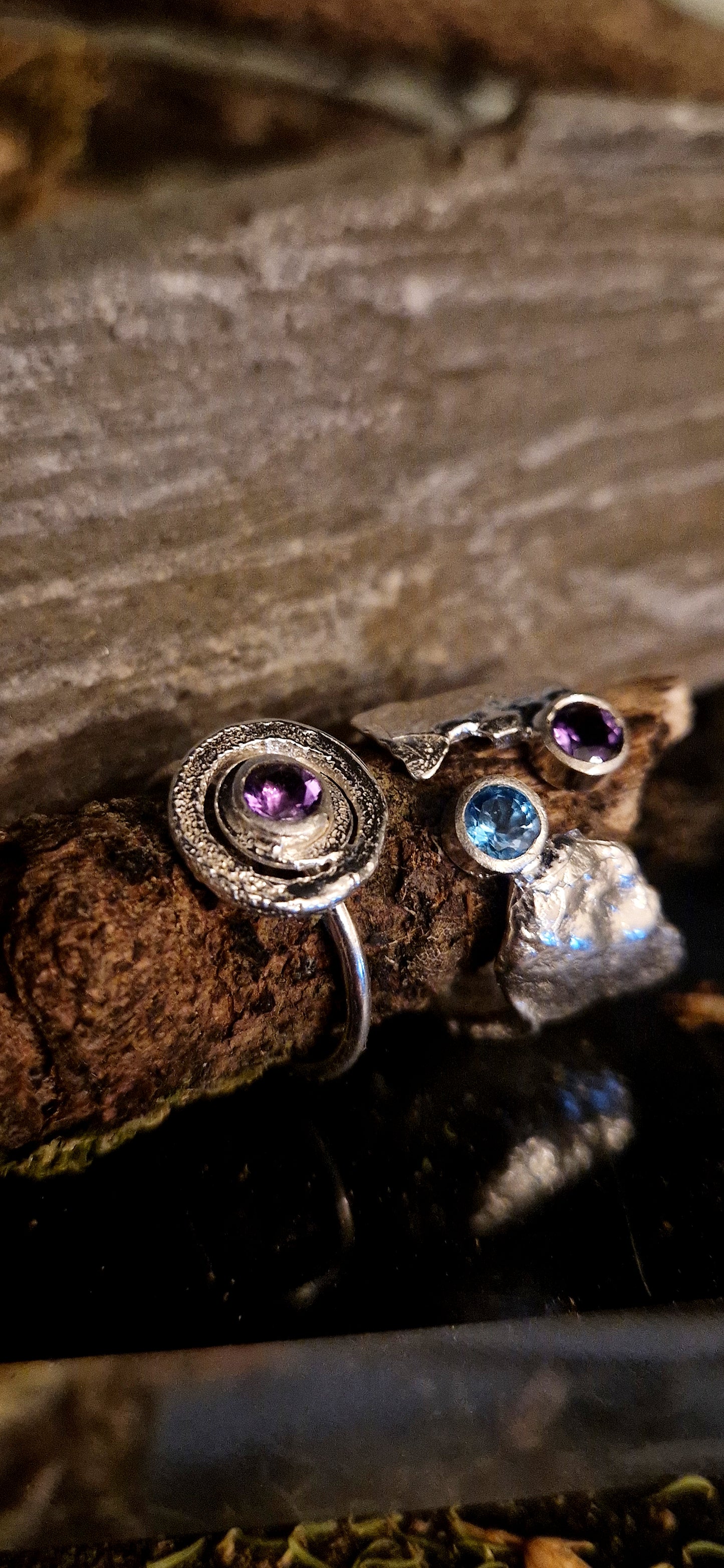 Ready to Wear Amethyst & Blue Topaz Faerie Tale Ring