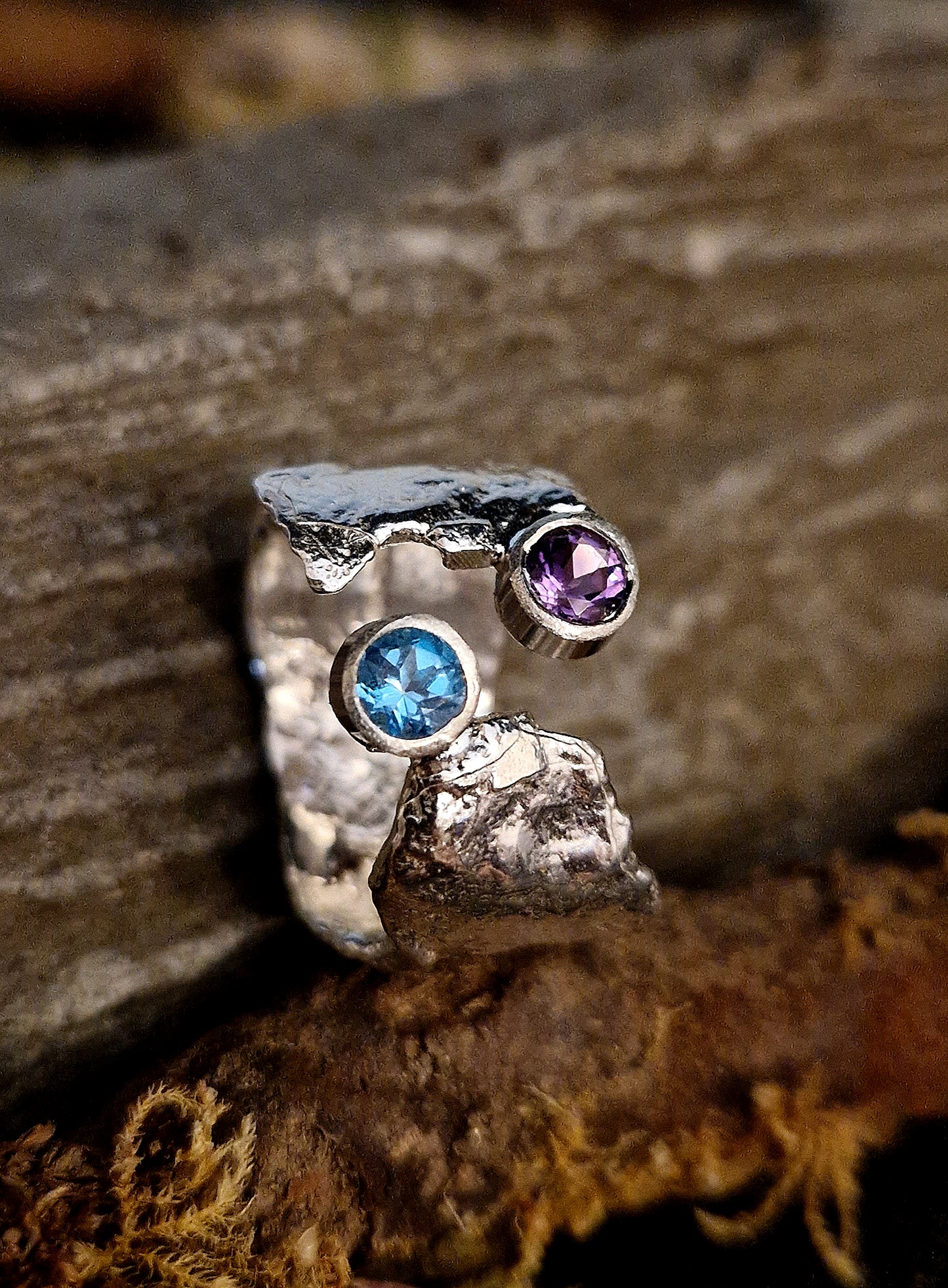 Ready to Wear Amethyst & Blue Topaz Faerie Tale Ring