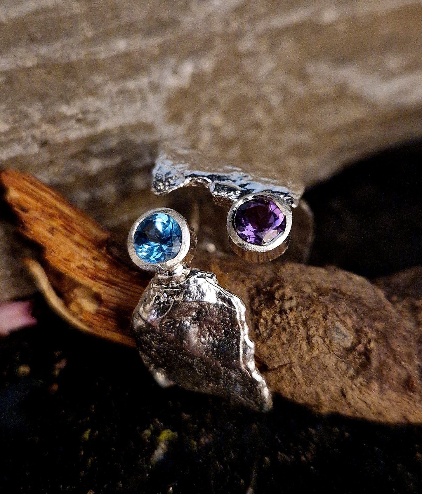 Ready to Wear Amethyst & Blue Topaz Faerie Tale Ring