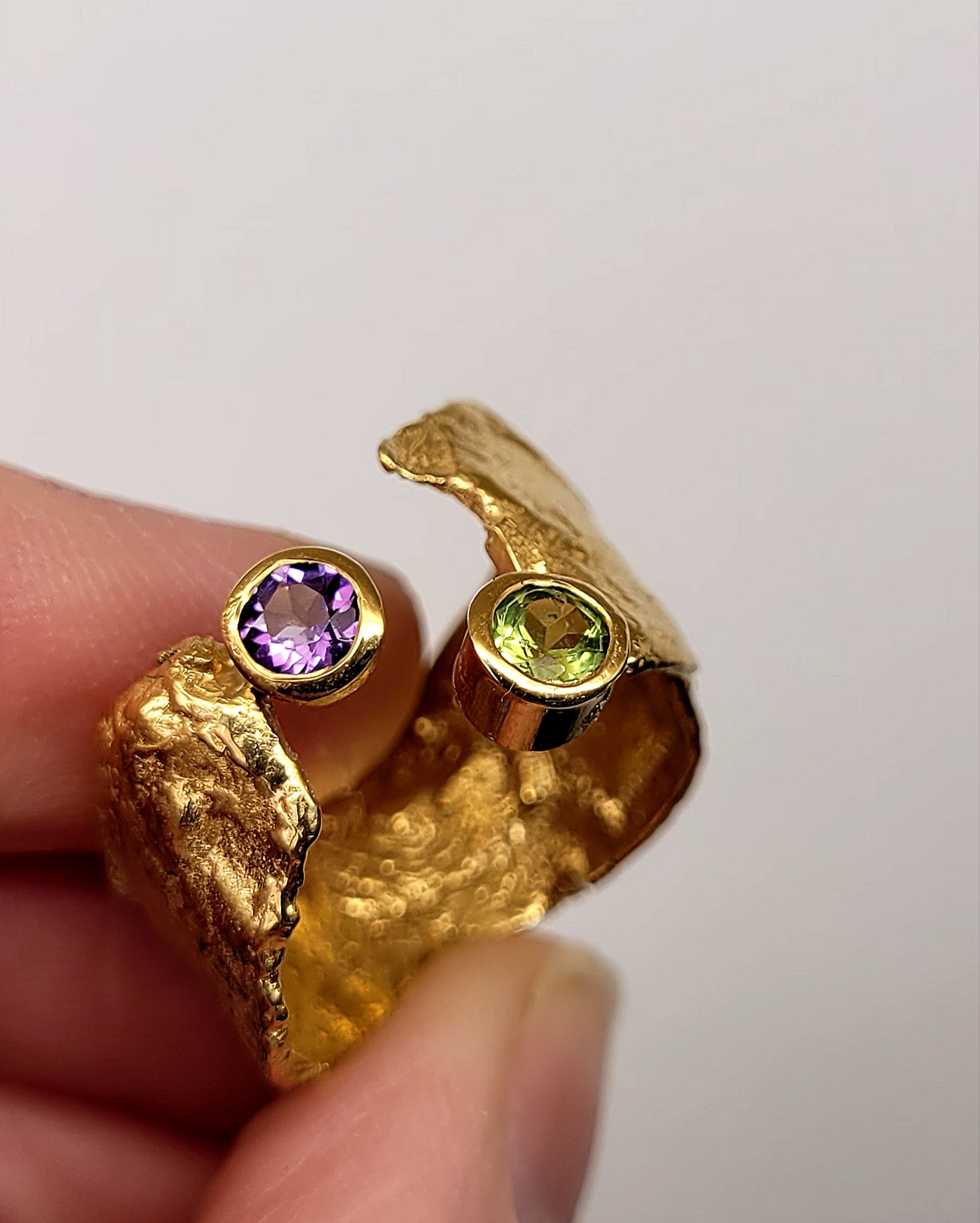 Amethyst & Peridot Gold Faerie Tale Ring