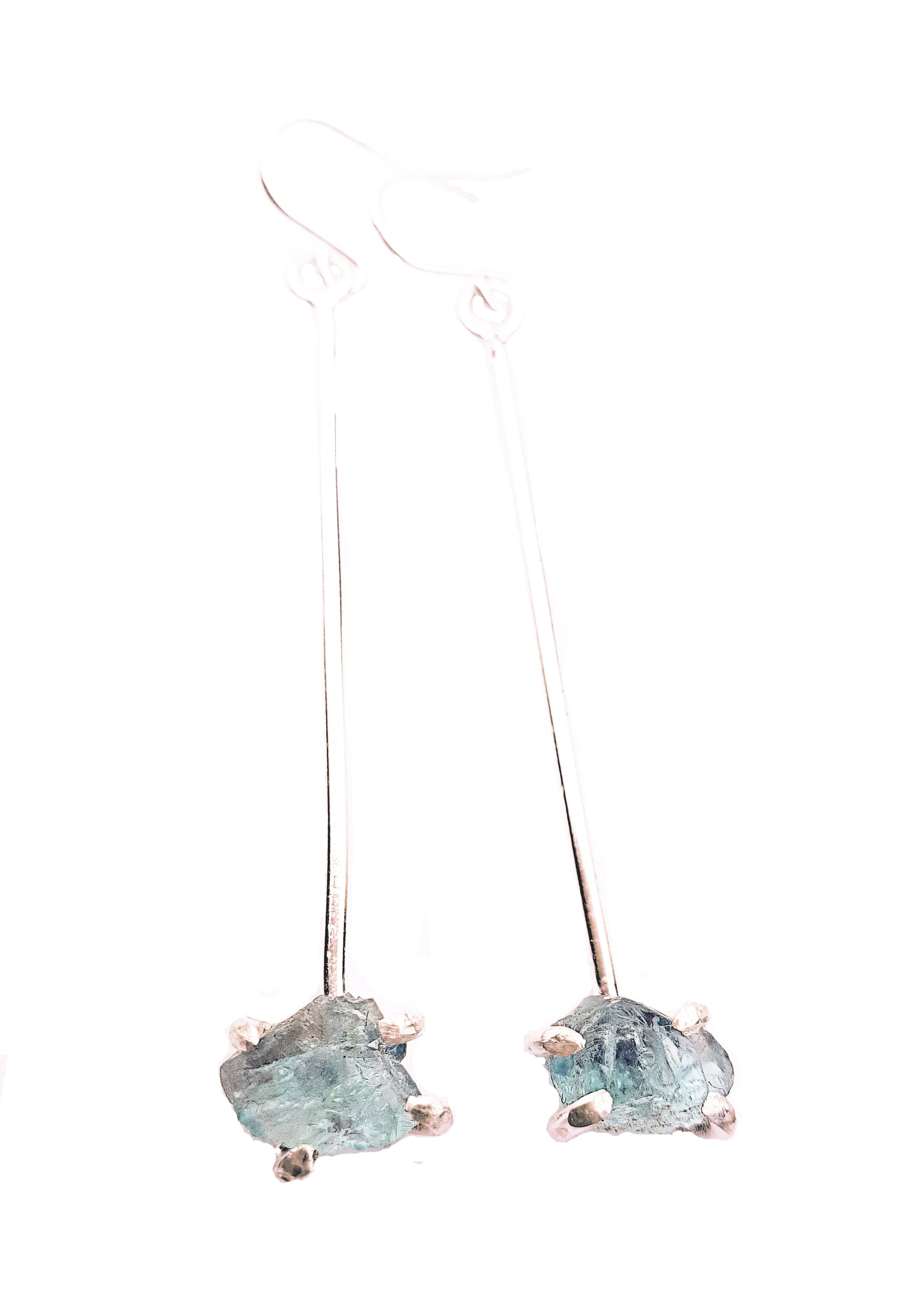 Ready to Wear Raw Aquamarine Drop Earrings