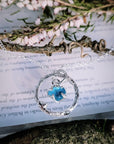 Ready to Wear Halo Pendant in Blue Apatite